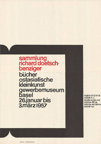 Sammlung Richard Doetsch-Benziger, Bücher, ostasiatische Kleinkunst, Gewerbemuseum Basel