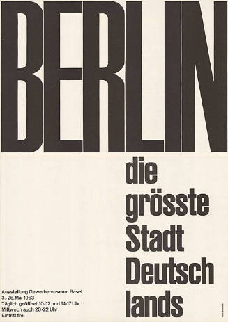 Berlin, die grösste Stadt Deutschlands, Gewerbemuseum Basel