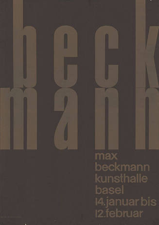 Max Beckmann, Kunsthalle Basel