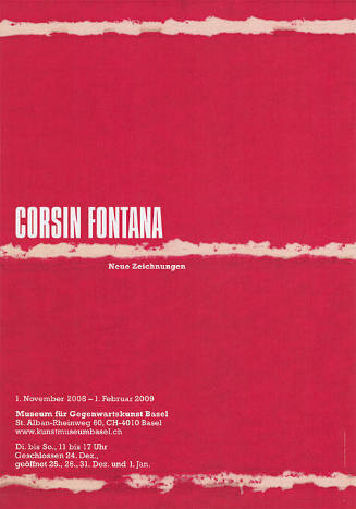 Corsin Fontana, Museum für Gegenwartskunst Basel