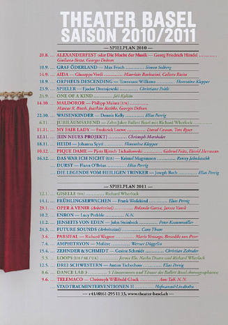 Theater Basel, Saison 2010/2011