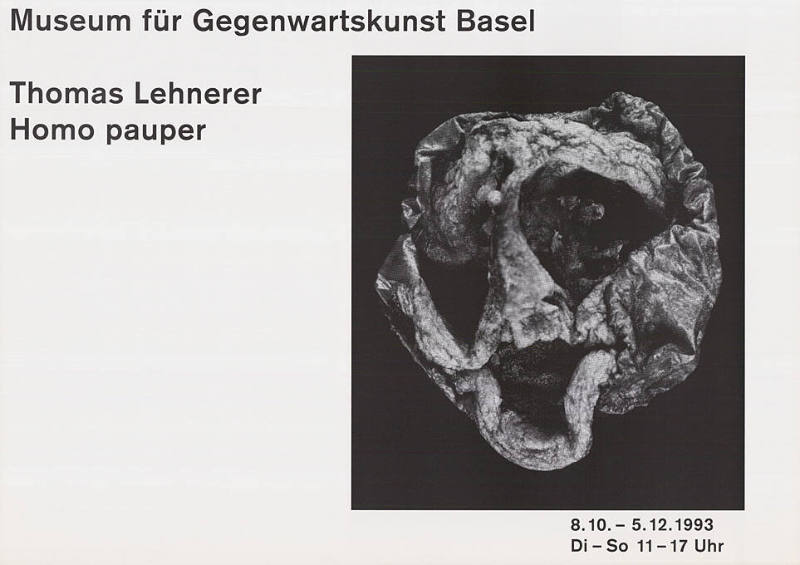 Thomas Lehnerer, Homo pauper, Museum für Gegenwartskunst, Basel