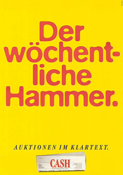 Der wöchentliche Hammer. Auktionen im Klartext. CASH