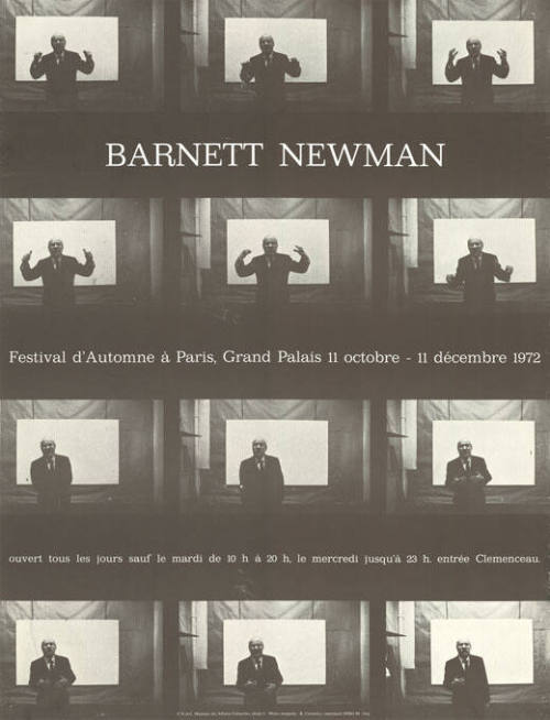 Barnett Newman, Festival d’Automne à Paris, Grand Palais