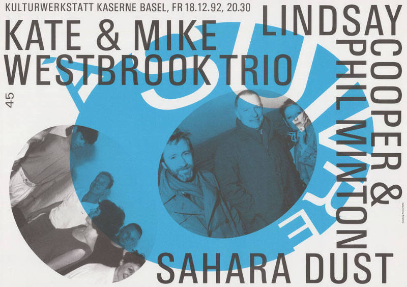 Kate & Mike, Westbrook Trio, Lindsay Cooper & Phil Minton, Sahara Dust, Kulturwerkstatt Kaserne Basel