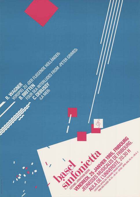 Basel Sinfonietta, R. Wagner, B. Britten, C. Debussy, Jeunesses musicales de Fribourg, Aula de l’Université