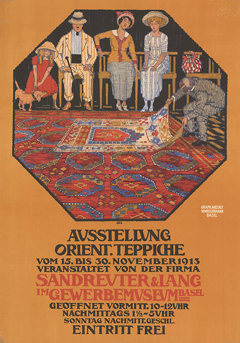 Ausstellung Orient. Teppiche, Veranstaltet von der Firma Sandreuter & Lang, Gewerbemuseum Basel