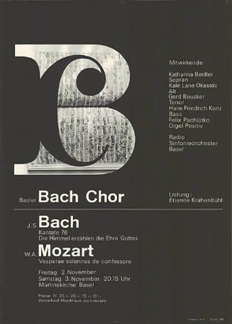 Basler Bach Chor, J.S. Bach, W.A. Mozart, Martinskirche