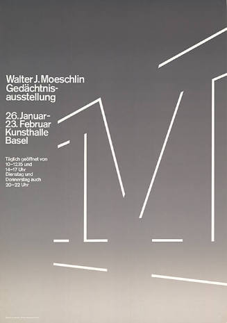 Walter J. Moeschlin, Gedächtnisausstellung, Kunsthalle Basel