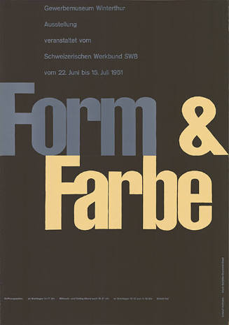 Form & Farbe, Gewerbemuseum Winterthur