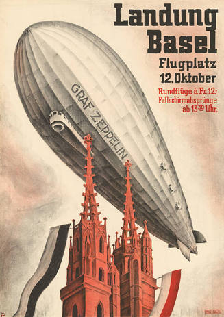 Graf Zeppelin, Landung Basel, Flugplatz 12. Oktober