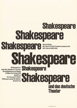 Shakespeare und das deutsche Theater, Gewerbemuseum Basel