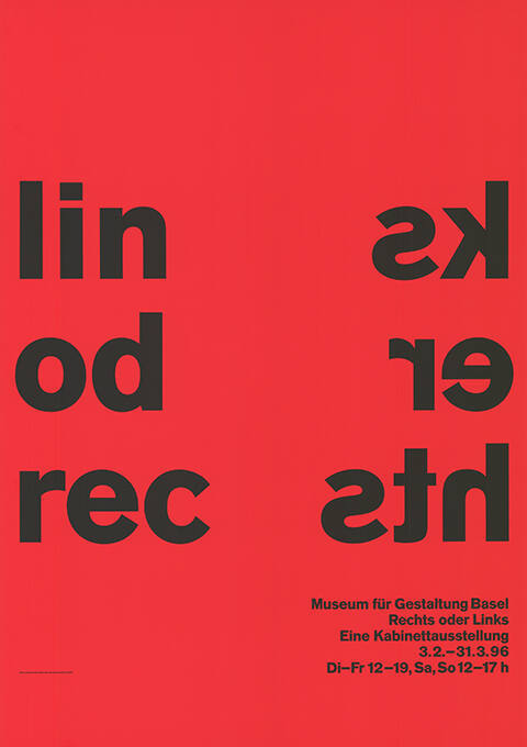 Links oder Rechts, Eine Kabinettausstellung, Museum für Gestaltung Basel