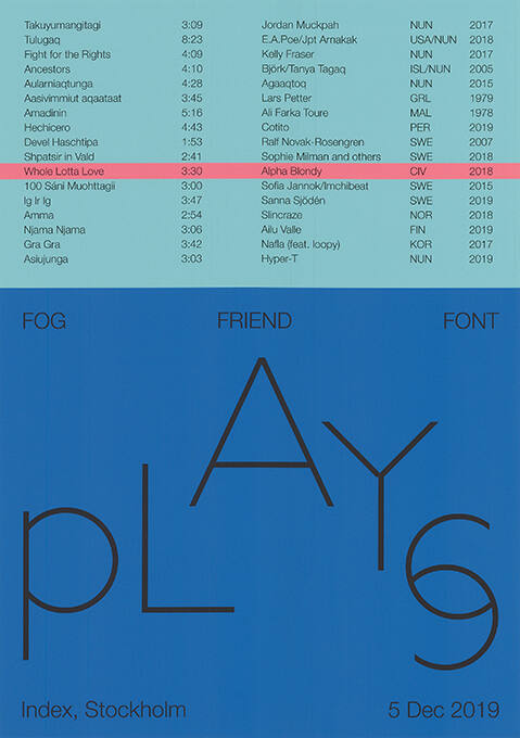 Fog Friend Font, Plays, Index, Stockholm