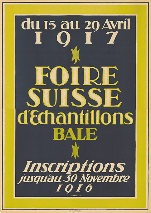 Foire Suisse d’Echantillons Bâle 1917, Inscriptions