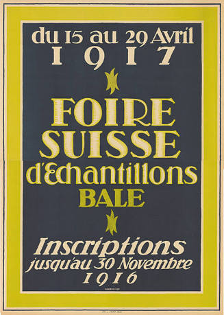 Foire Suisse d’Echantillons Bâle 1917, Inscriptions