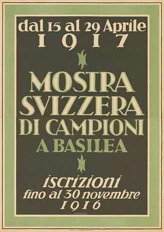 Mostra Svizzera di Campioni a Basilea, Iscrizioni