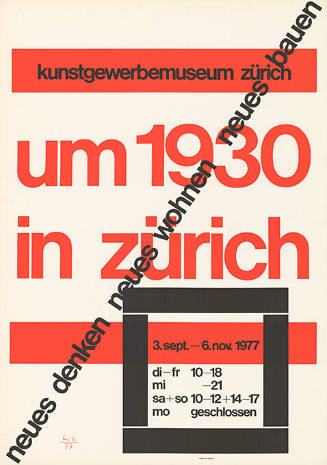 Um 1930 in Zürich, Neues Denken Neues Wohnen Neues Bauen, Kunstgewerbemuseum Zürich