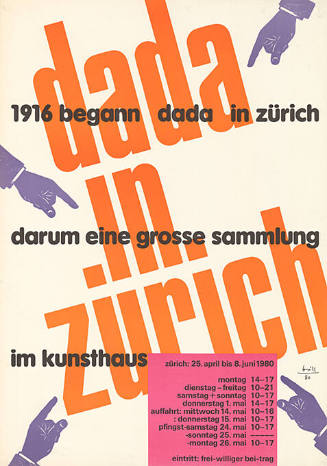 Dada in Zürich, 1916 begann Dada in Zürich, darum eine grosse Sammlung im Kunsthaus