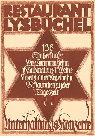 Restaurant Lysbüchel [...] Kegelbahn, Restauration zu jeder Tageszeit, Unterhaltungs-Konzerte