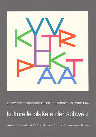 Kulturplakat, Kulturelle Plakate der Schweiz, Kunstgewerbemuseum Zürich