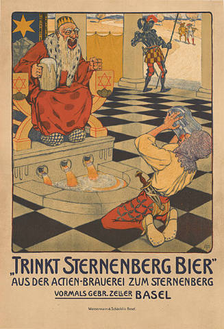 „Trinkt Sternenberg Bier“ aus der Actien-Brauerei zum Sternenberg, Basel
