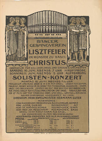 Liszfeier im Münster zu Basel, Christus, Solisten-Konzert, Basler Gesangverein