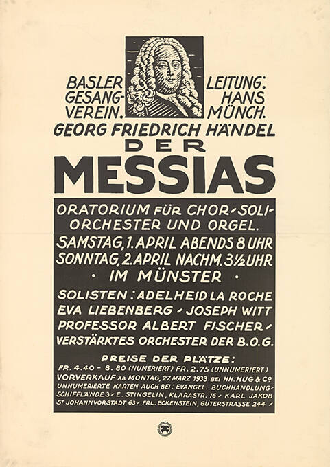 Der Messias, Georg Friedrich Händel, Basler Gesangverein, Leitung: Hans Münch, im Münster