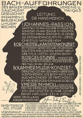 Bach-Aufführungen der Basler Gesangvereins u. d. Allg. Musikgesellschaft im Rahmen d. Basler Kunst- u. Musikwochen