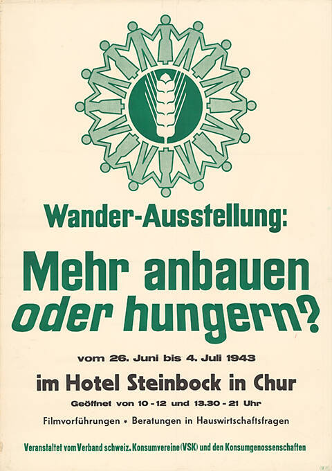 Wander-Ausstellung: Mehr anbauen oder hungern? Im Hotel Steinbock, Chur