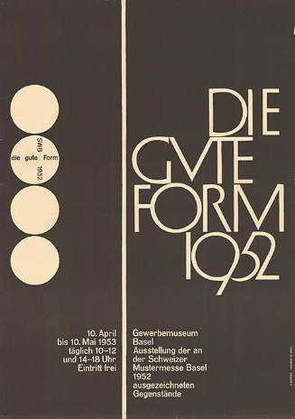 Die gute Form, 1952, Gewerbemuseum Basel