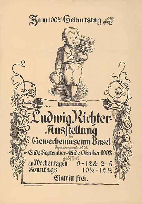 Zum 100ten Geburtstag, Ludwig Richter-Ausstellung im Gewerbemuseum Basel