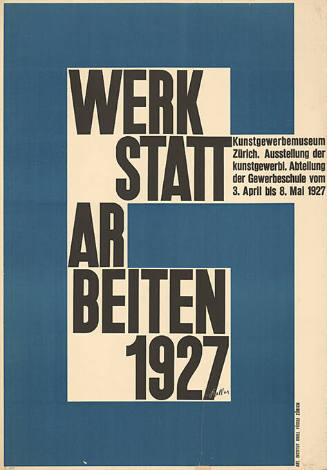 Werkstattarbeiten 1927, Kunstgewerbemuseum Zürich