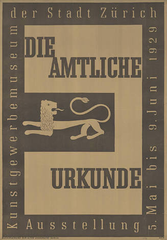 Die amtliche Urkunde, Kunstgewerbemuseum der Stadt Zürich