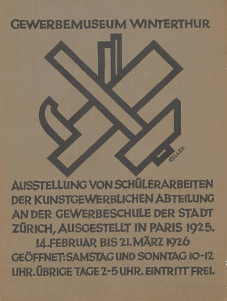 Ausstellung von Schülerarbeiten der Kunstgewerblichen Abteilung an der Gewerbeschule der Stadt Zürich, Gewerbemuseum Winterthur