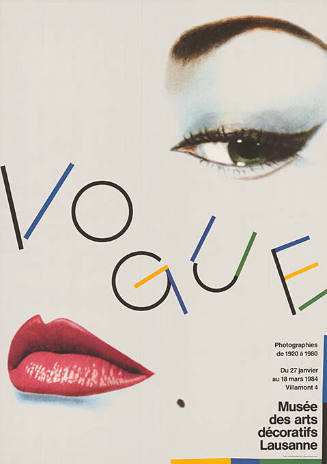 Vogue, Photographies de 1920 à 1980, Musée des arts décoratifs, Lausanne