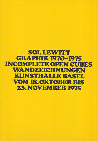 Sol LeWitt, Graphik 1970–1975, Incomplete Open Cubes, Wandzeichnungen, Kunsthalle Basel