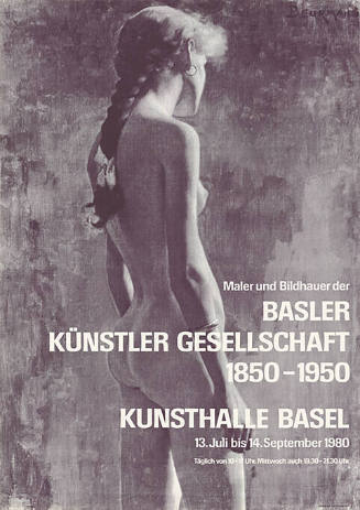 Maler und Bildhauer der Basler Künstler Gesellschaft 1850–1950, Kunsthalle Basel
