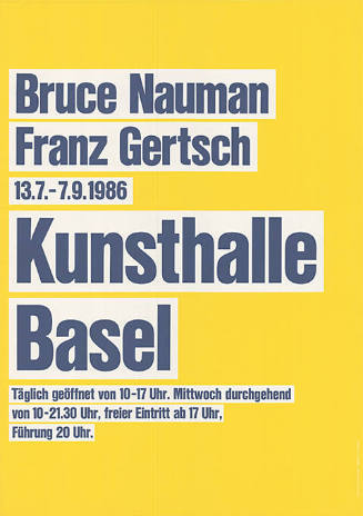 Bruce Nauman, Franz Gertsch, Kunsthalle Basel