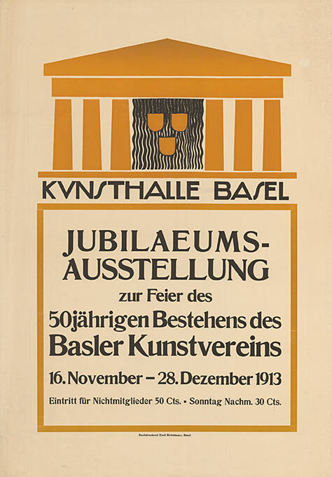Jubiläumsausstellung zur Feier des 50jährigen Bestehens des Basler Kunstvereins, Kunsthalle Basel