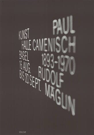 Paul Camenisch, Rudolf Mäglin, Kunsthalle Basel