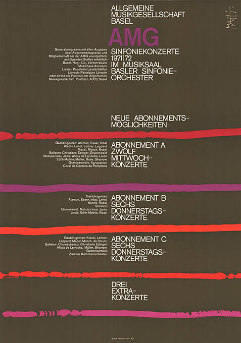 AMG, Sinfoniekonzerte, 1971/72