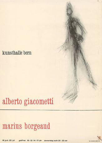 Alberto Giacometti, Marius Borgeaud, Kunsthalle Bern