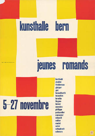 Jeunes romands, Kunsthalle Bern