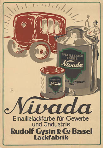 Nivada, Emaillelackfarbe für Gewerbe und Jndustrie, Rudolf Gysin & Co. Basel, Lackfabrik