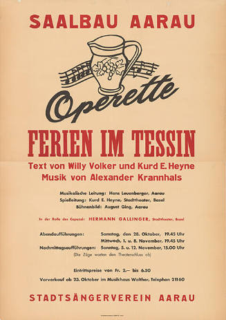 Ferien im Tessin, Operette, Saalbau Aarau