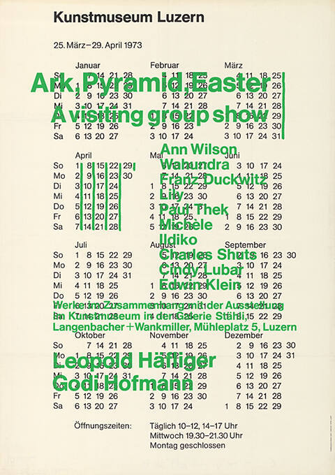 Ark, Pyramid, Easter, Leopold Häfliger, Godi Hofmann, Kunstmuseum Luzern