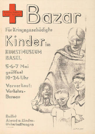 Bazar für kriegsgeschädigte Kinder im Kunstmuseum Basel