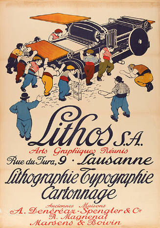 Lithos S.A., Arts Graphiques Réunis, Lausanne, Lithographie Typographie Cartonnage