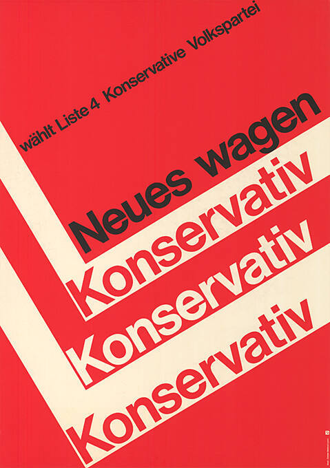 Neues wagen, Konservativ, Wählt Liste 4 Konservative Volkspartei